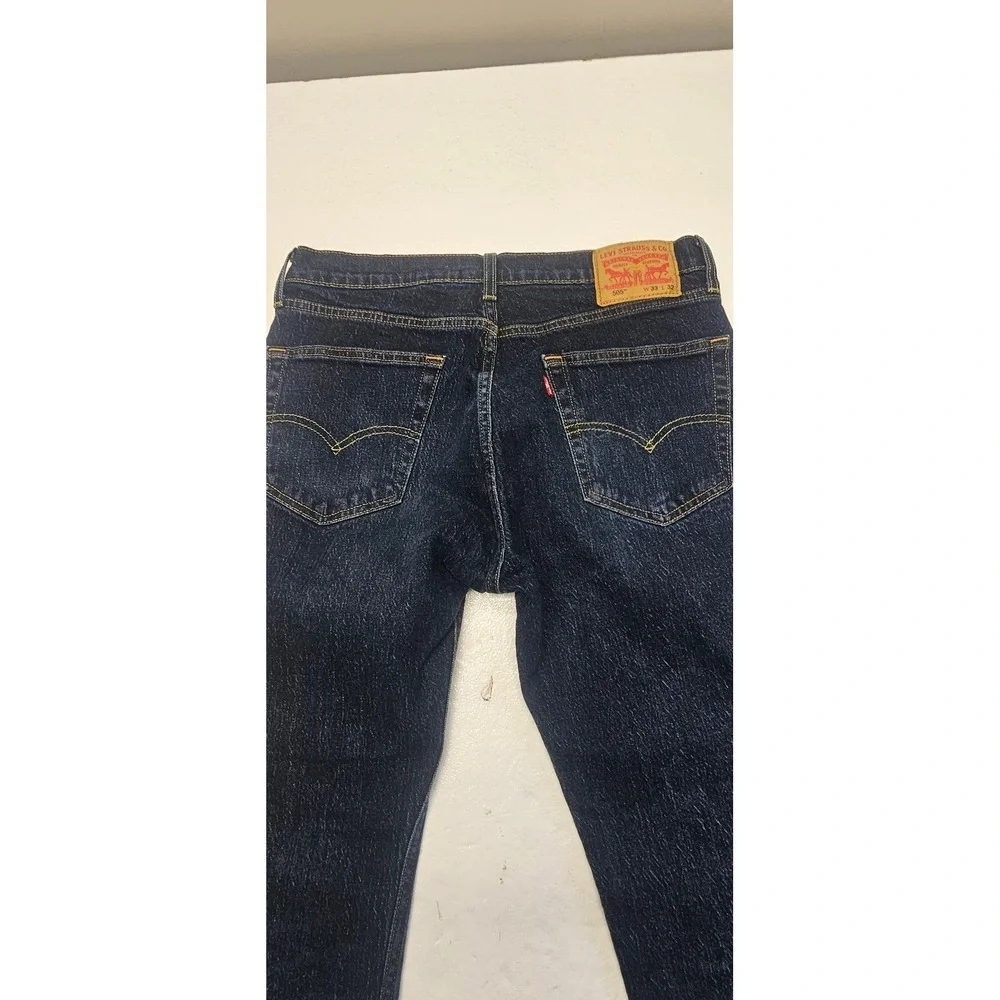 Levis 505 Regular Fit Jeans Mens 33x32 Dark Wash Indigo Straight Leg Denim